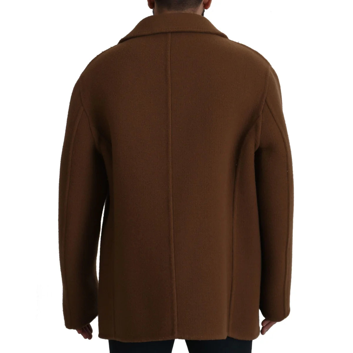 Dolce & Gabbana Brown Nylon Double Breasted Coat Jacket