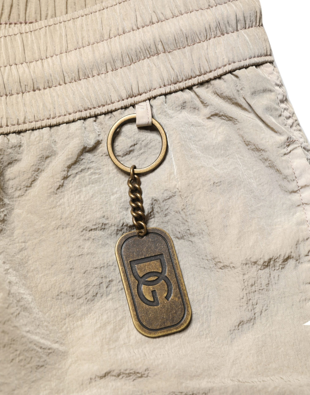 Dolce &amp; Gabbana Brown Nylon Drawstring Swim Shorts Swimwear