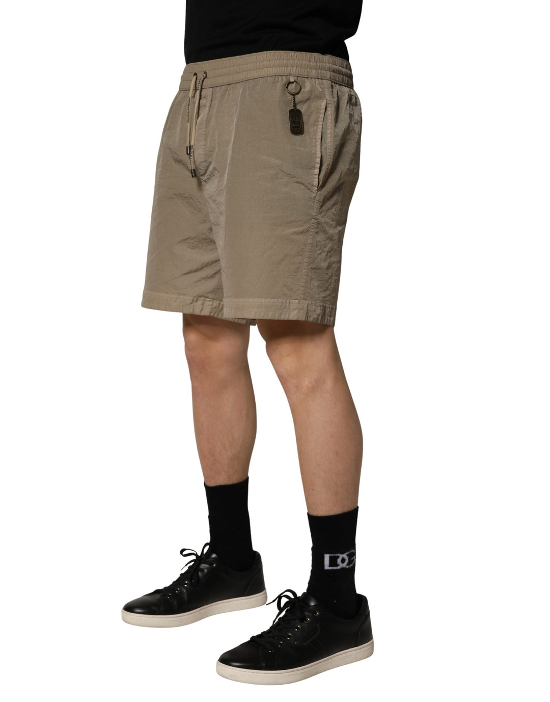 Dolce &amp; Gabbana Brown Nylon Drawstring Swim Shorts Swimwear