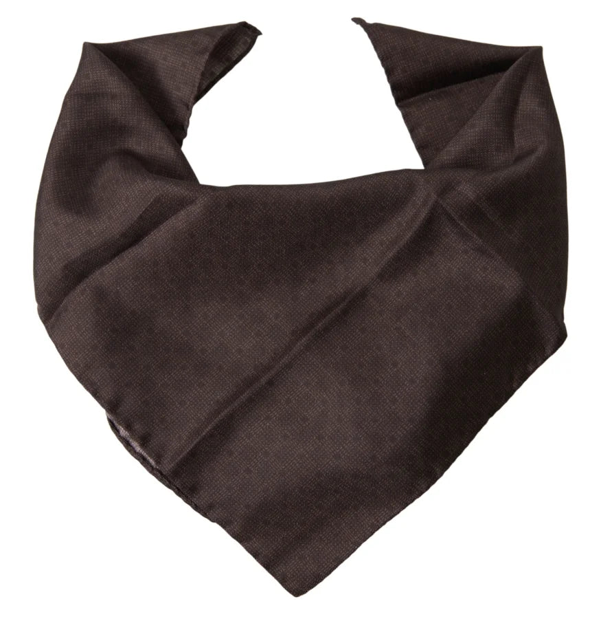 Dolce &amp; Gabbana Brown Patterned Silk Square Handkerchief Scarf