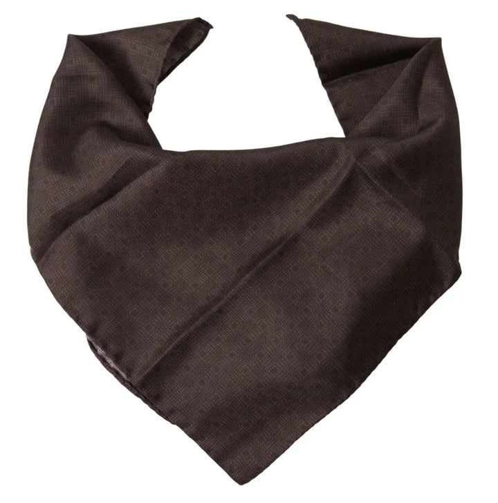 Dolce &amp; Gabbana Brown Patterned Silk Square Handkerchief Scarf