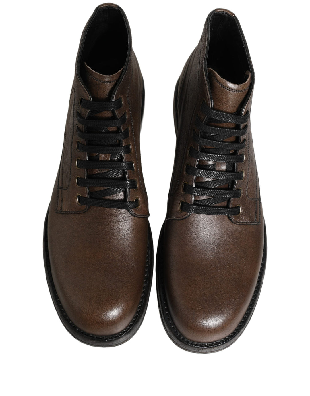 Dolce &amp; Gabbana Brown Perugino Leather Men Ankle Boots Shoes