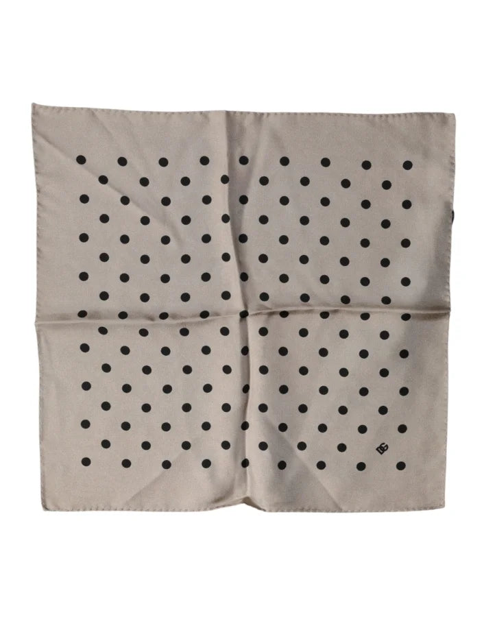 Dolce &amp; Gabbana Brown Polka Dot Square Handkerchief Scarf