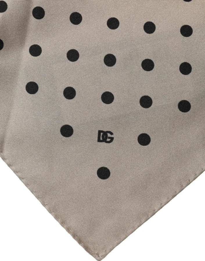 Dolce &amp; Gabbana Brown Polka Dot Square Handkerchief Scarf