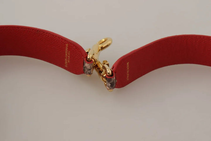 Dolce &amp; Gabbana - Brown Python Leather Crystals Shoulder Strap