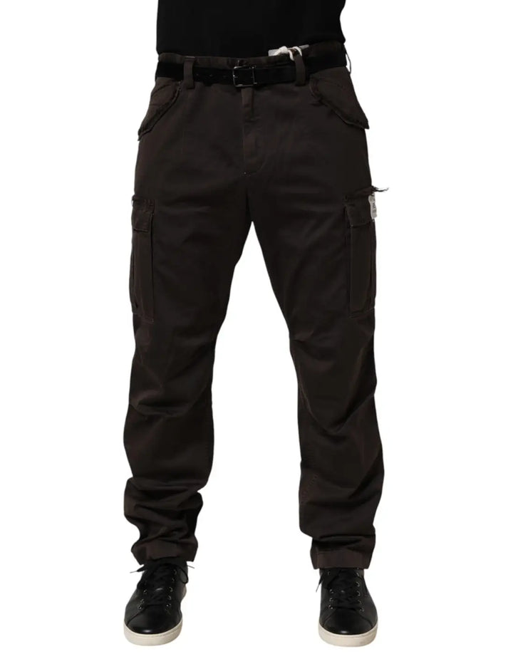 Dolce &amp; Gabbana Brown Re- Edition Cotton Men Cargo Pants