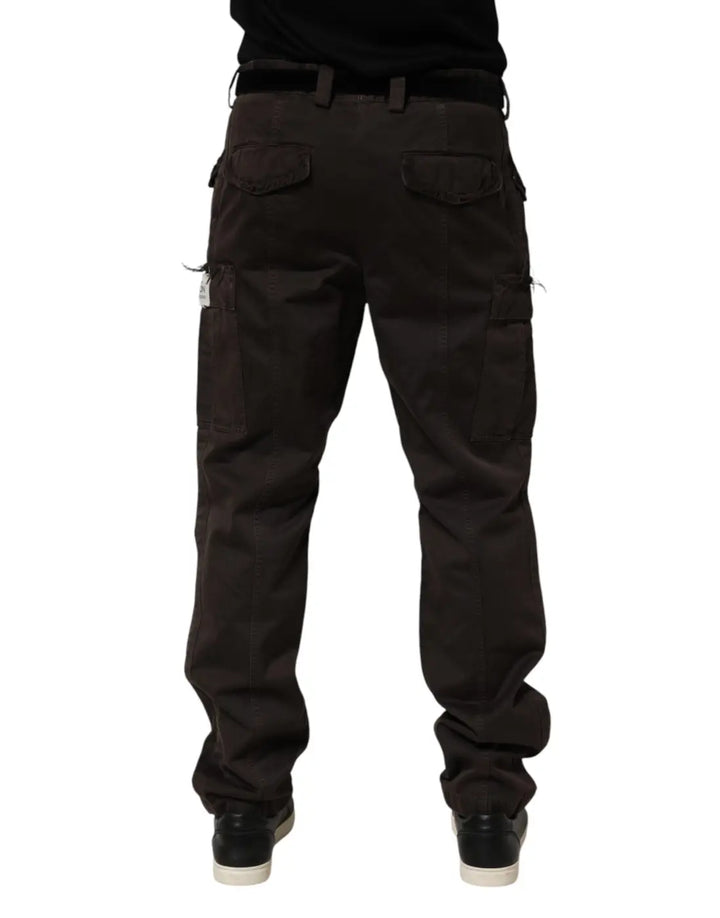 Dolce &amp; Gabbana Brown Re- Edition Cotton Men Cargo Pants