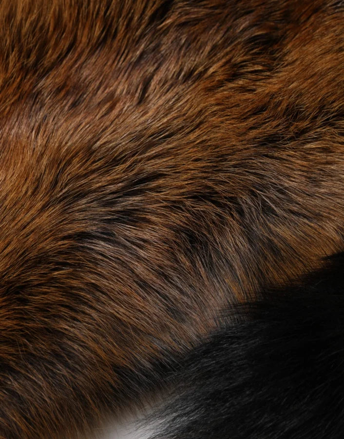 Dolce &amp; Gabbana Brown Red Fox Fur Neck Cashmere Warmer Scarf