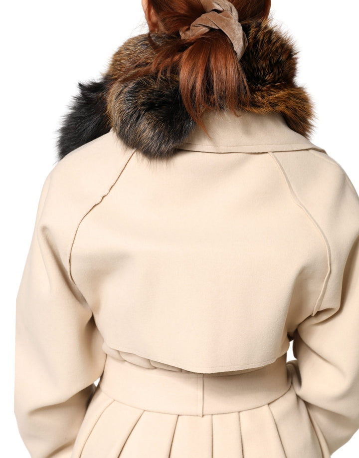 Dolce &amp; Gabbana Brown Red Fox Fur Neck Warmer Winter Scarf