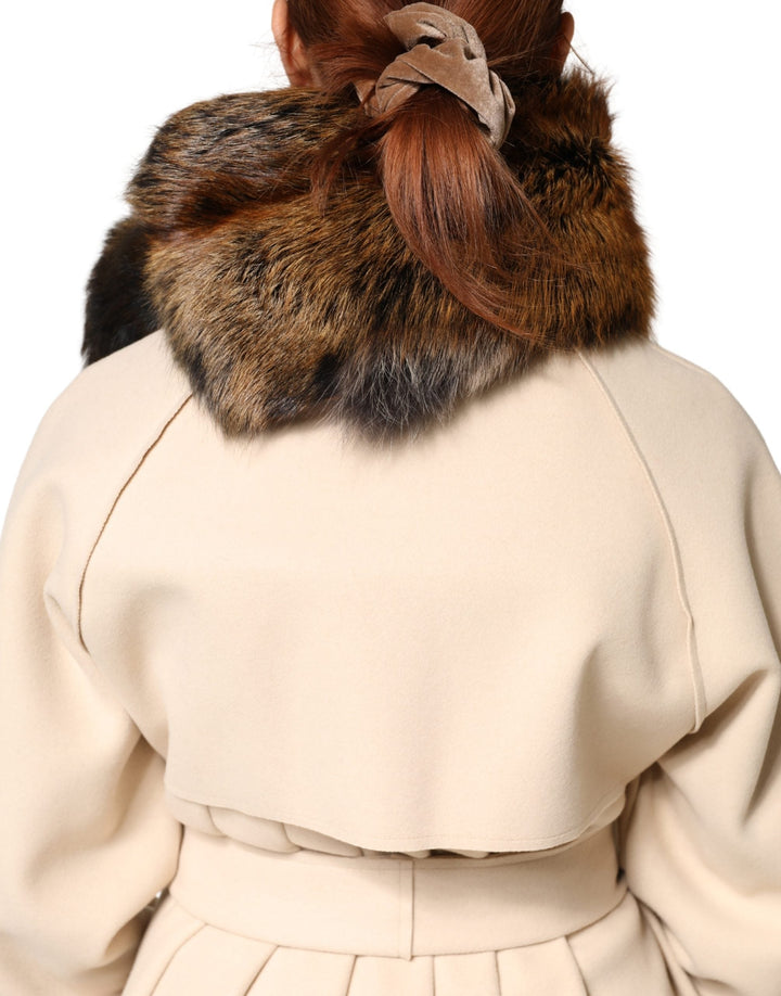 Dolce &amp; Gabbana Brown Red Fox Fur Neck Warmer Winter Scarf