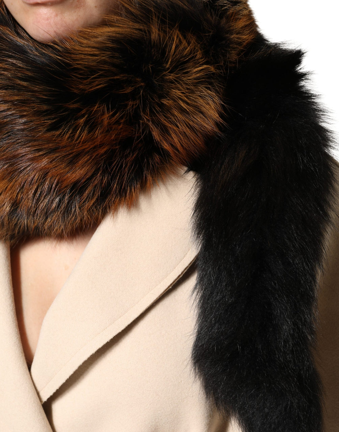 Dolce &amp; Gabbana Brown Red Fox Fur Neck Warmer Winter Scarf
