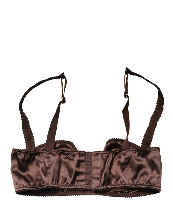 Dolce &amp; Gabbana Brown Semi-Pad Underwire Balconette Underwear