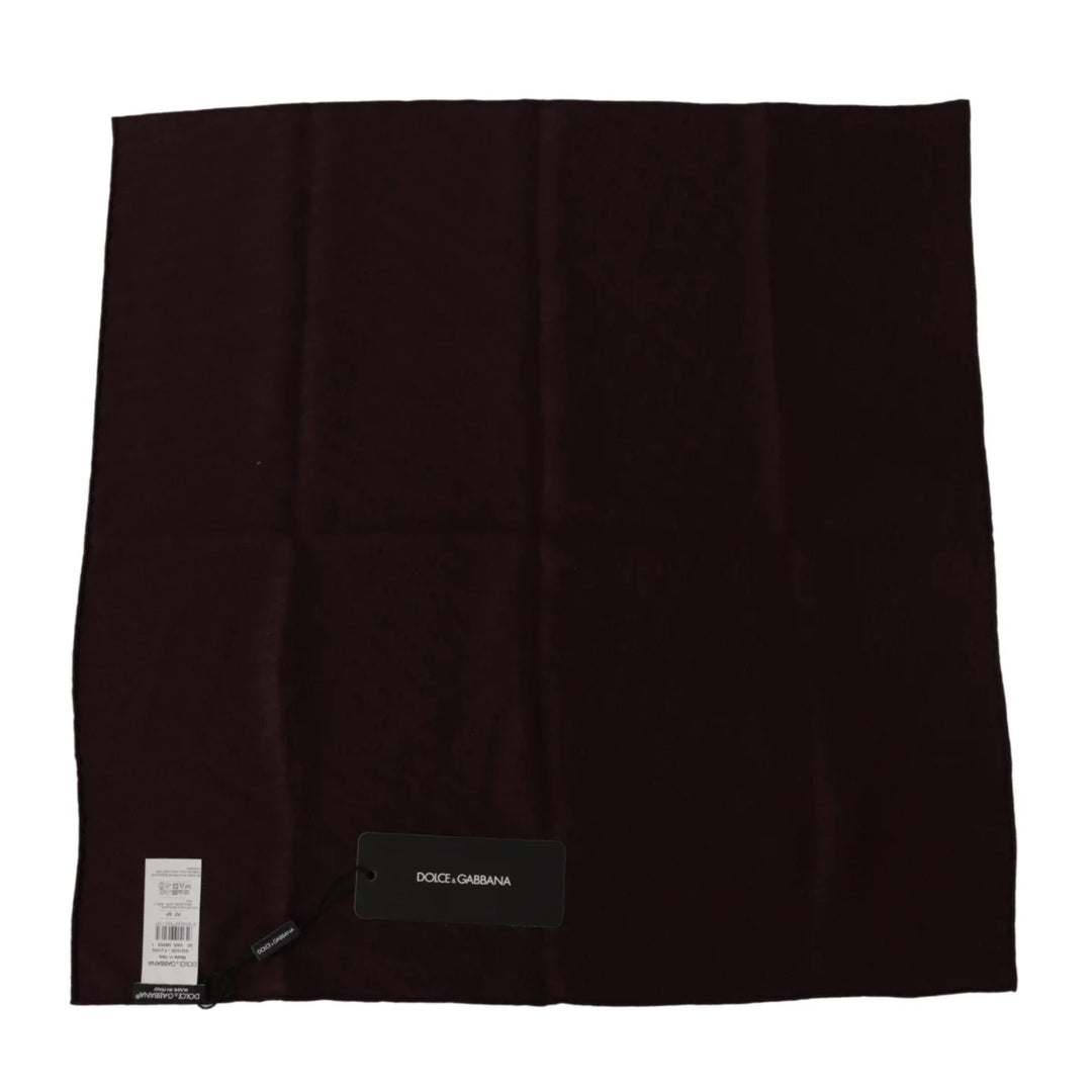 Dolce &amp; Gabbana Brown Silk Blend Square Wrap Handkerchief Scarf