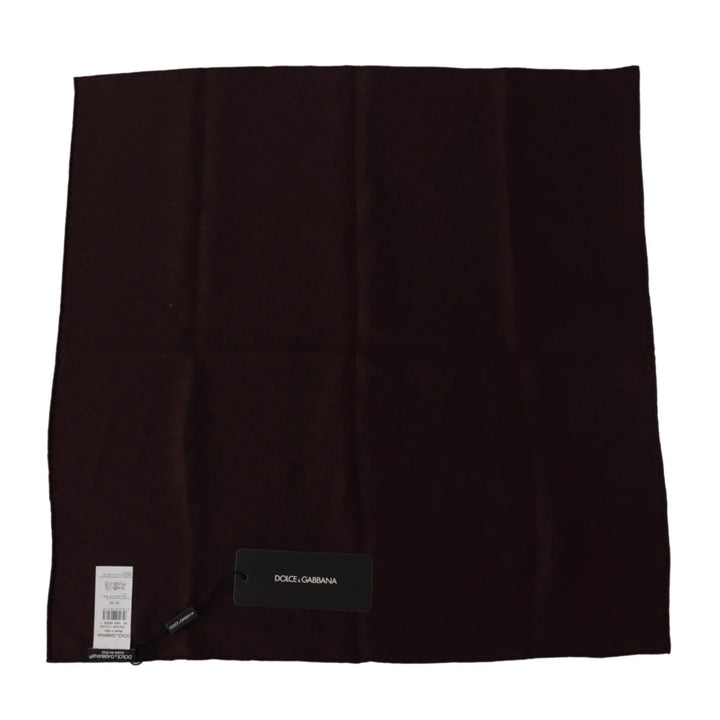 Dolce &amp; Gabbana Brown Silk Blend Square Wrap Handkerchief Scarf