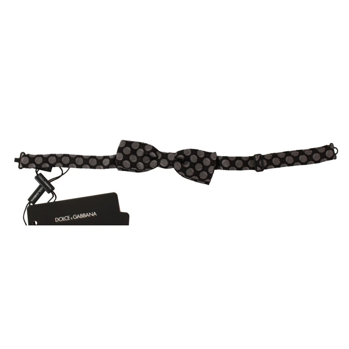 Dolce & Gabbana Brown Silk Polka Dot Jacquard Men Bow Tie Papillon