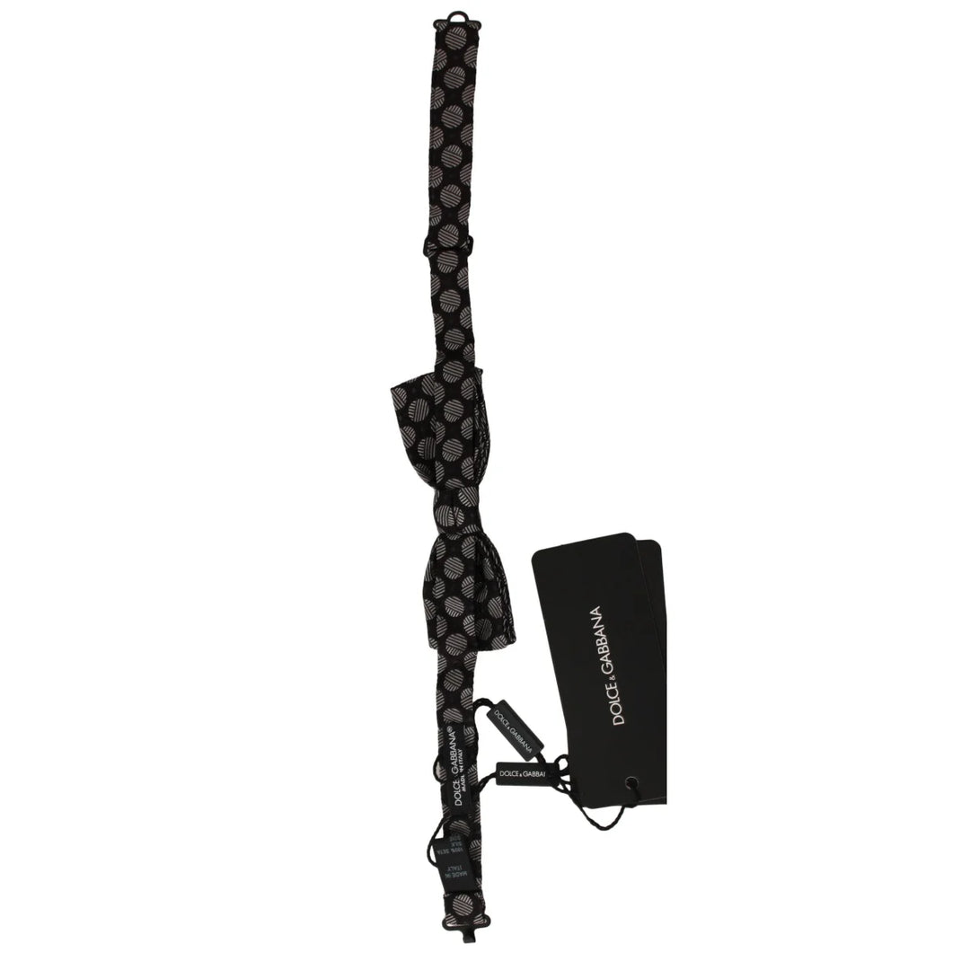 Dolce & Gabbana Brown Silk Polka Dot Jacquard Men Bow Tie Papillon