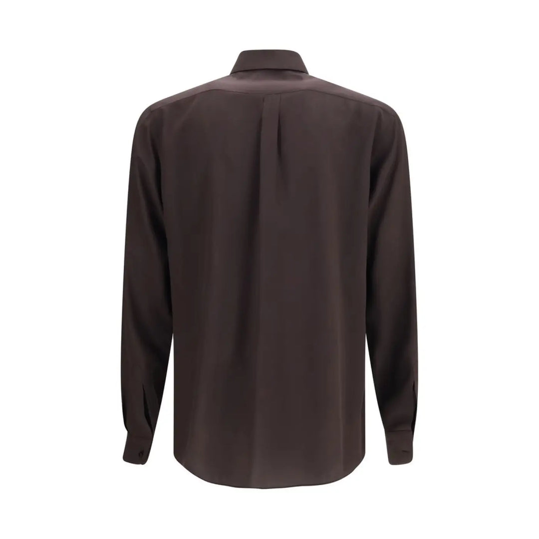 Dolce &amp; Gabbana Brown Silk Shirt
