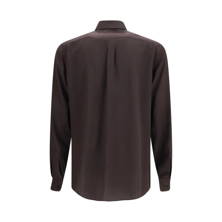 Dolce &amp; Gabbana Brown Silk Shirt