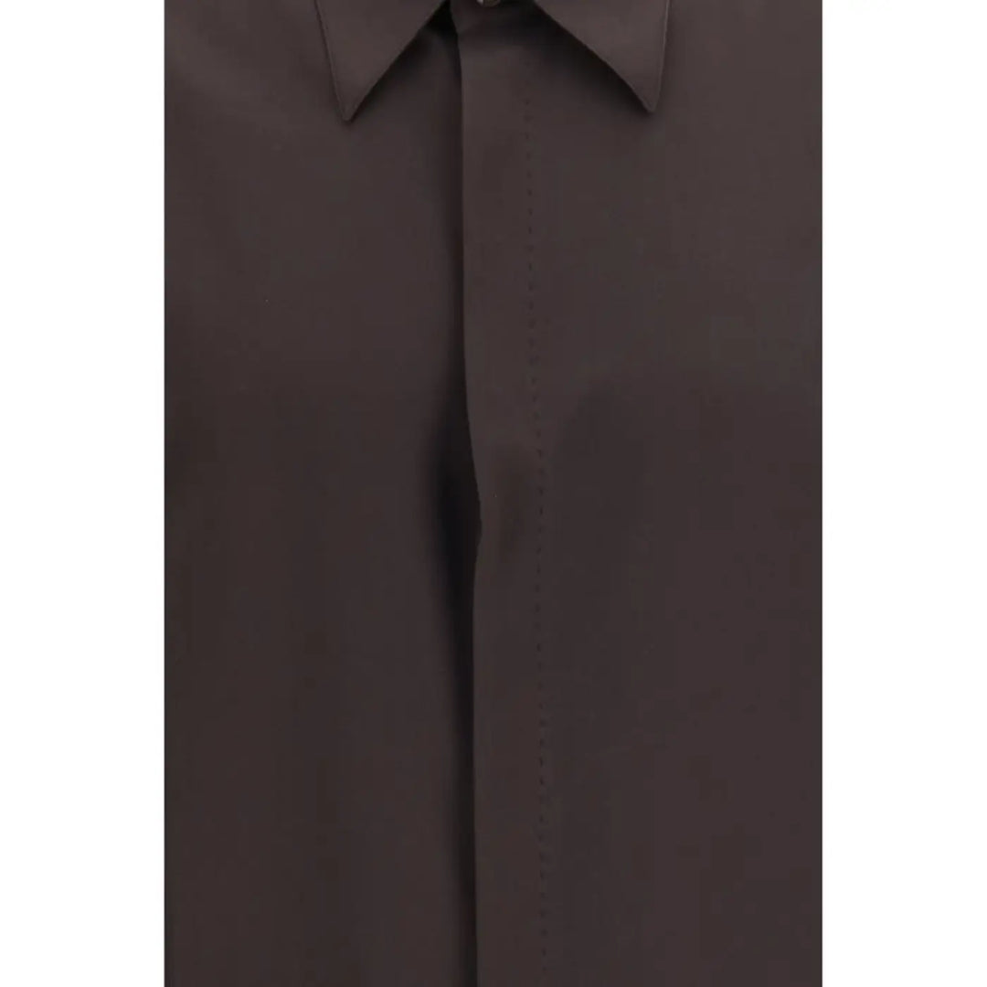 Dolce &amp; Gabbana Brown Silk Shirt