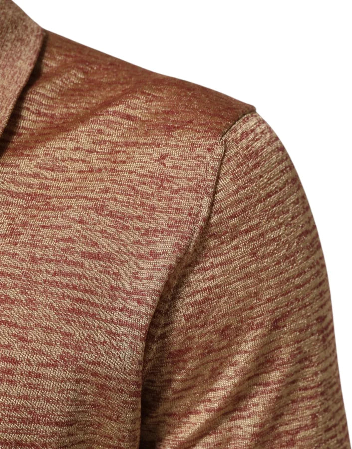 Dolce &amp; Gabbana Brown Silk Textured Short Sleeve Polo T-shirt