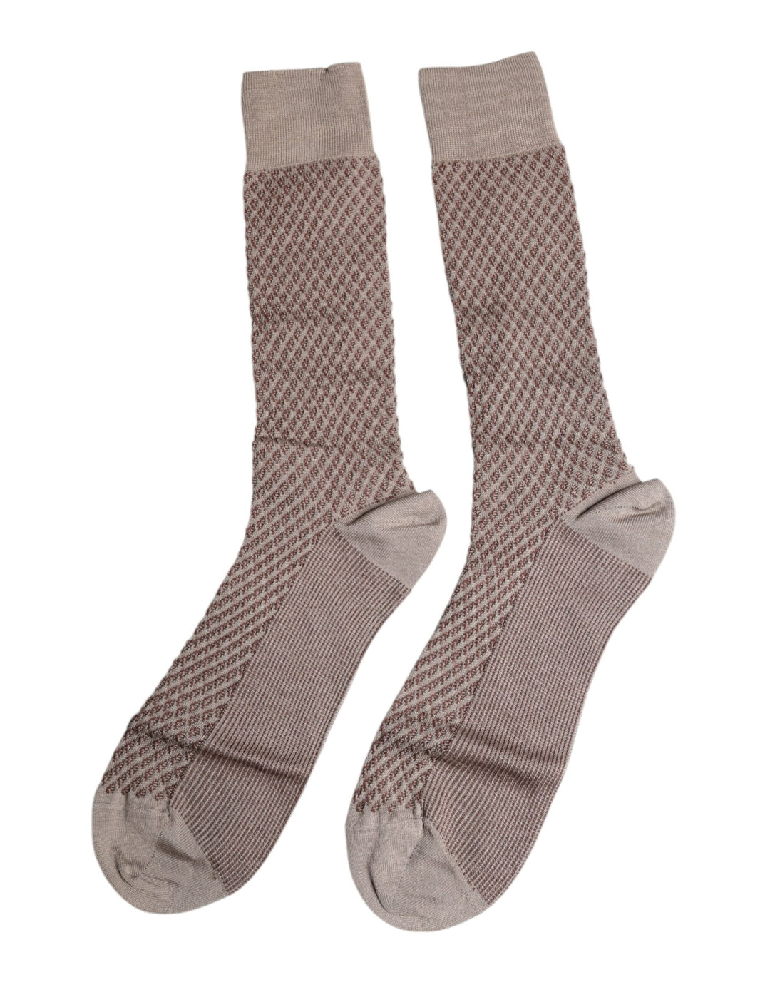 Dolce &amp; Gabbana Brown Solid Dg Logo Mid Calf Men Socks