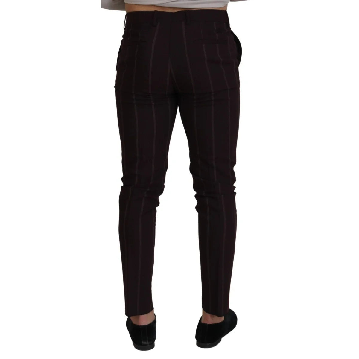 Dolce & Gabbana Brown Striped Men Trousers Cotton Pants