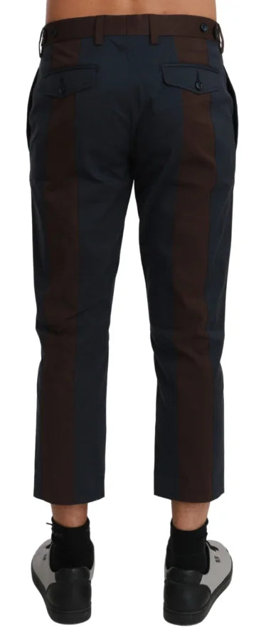 Dolce &amp; Gabbana Brown Stripes Cropped Trousers Pants
