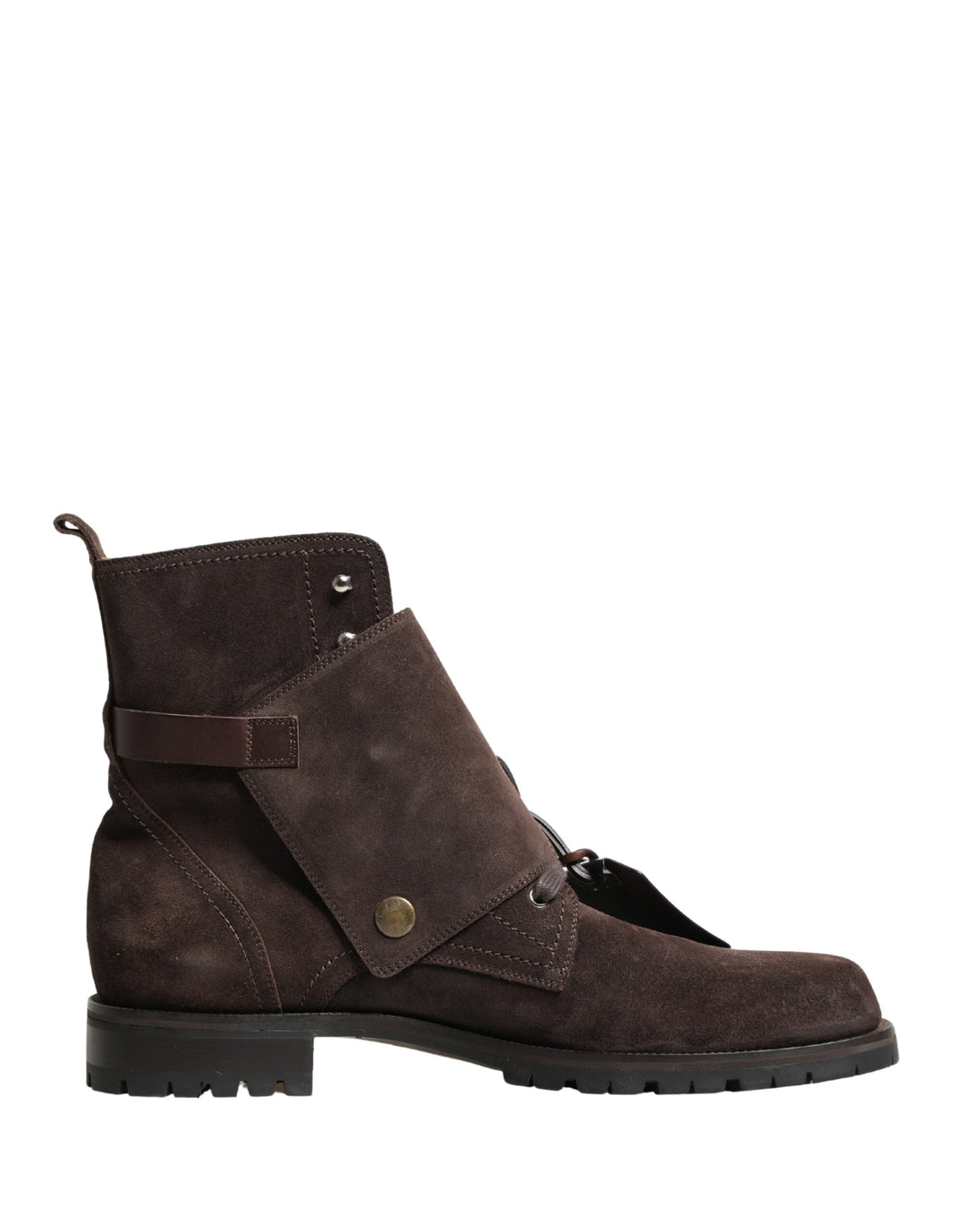 Dolce &amp; Gabbana Brown Suede Leather Buckle Ankle Boots Shoes