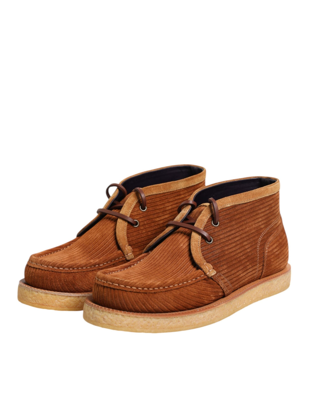 Dolce &amp; Gabbana Brown Suede Nubuck Leather Desert Ankle Boots Shoes