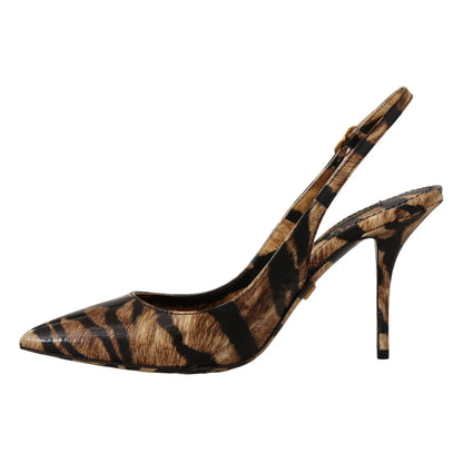 Dolce Gabbana Brown Tiger Pattern Stiletto Heels &