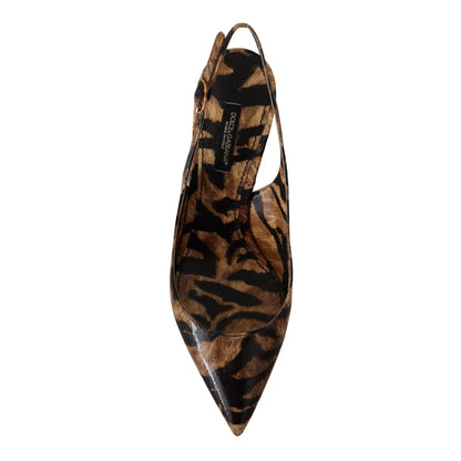 Dolce Gabbana Brown Tiger Pattern Stiletto Heels &