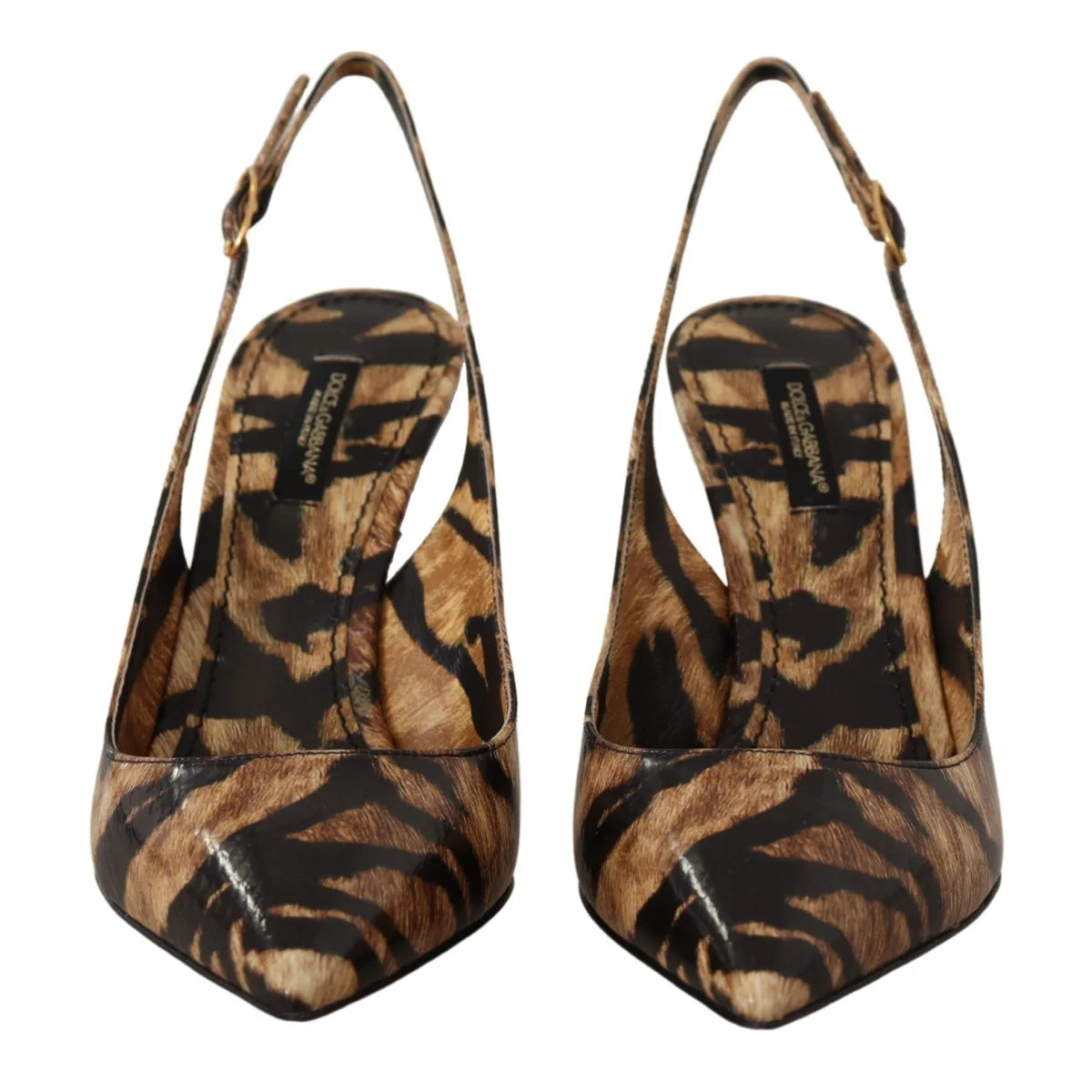 Dolce Gabbana Brown Tiger Pattern Stiletto Heels &