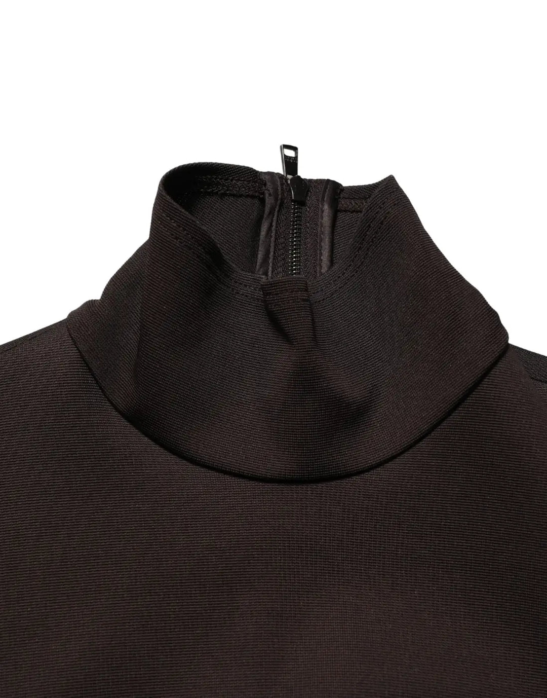 Dolce &amp; Gabbana Brown Turtleneck Jersey Long Maxi Dress