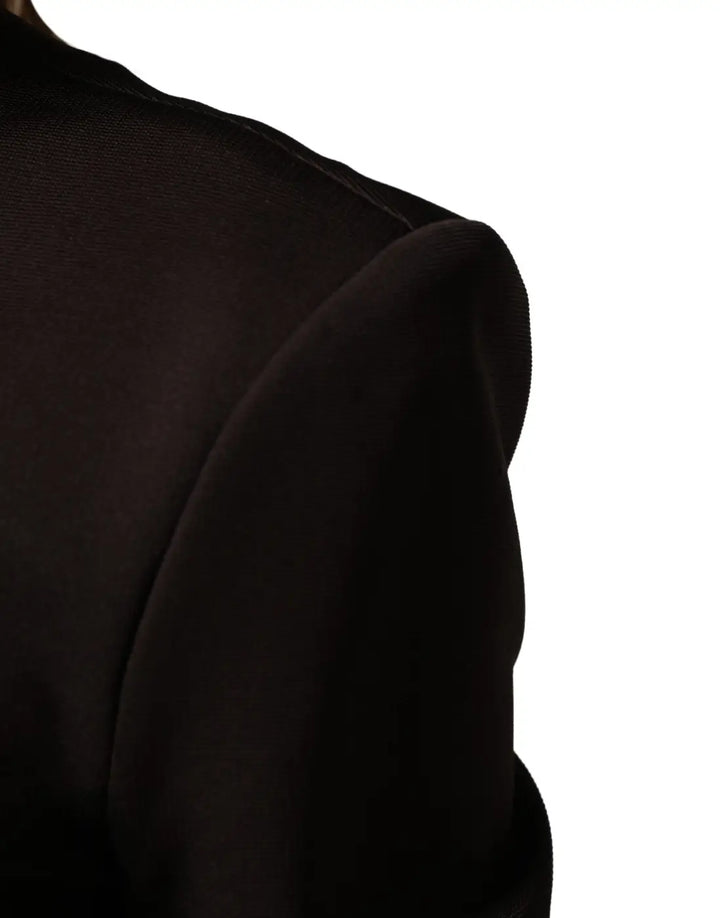 Dolce &amp; Gabbana Brown Turtleneck Jersey Long Maxi Dress