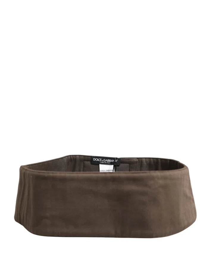Dolce &amp; Gabbana Brown Viscose Wide Belt Waist Cummerband Men
