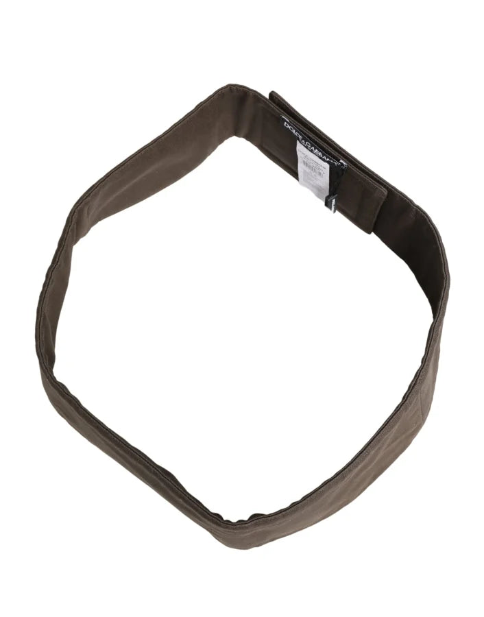 Dolce &amp; Gabbana Brown Viscose Wide Belt Waist Cummerband Men