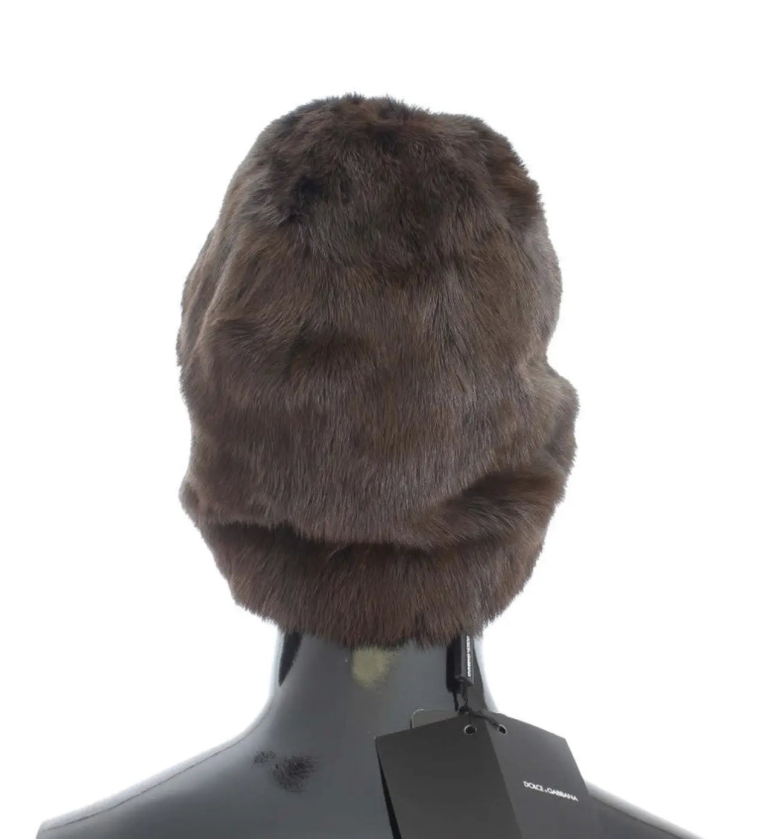 Dolce &amp; Gabbana Brown Weasel Fur Womens Cashmere Hat Beanie