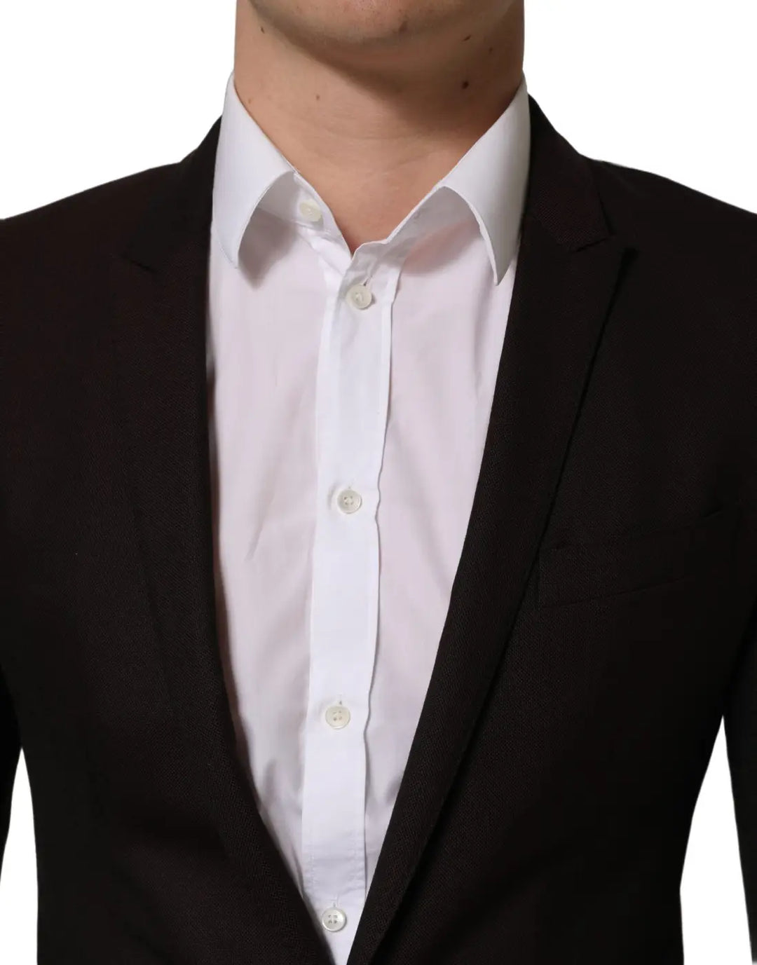Dolce &amp; Gabbana Brown Wool GOLD Single Breasted Men Jacket