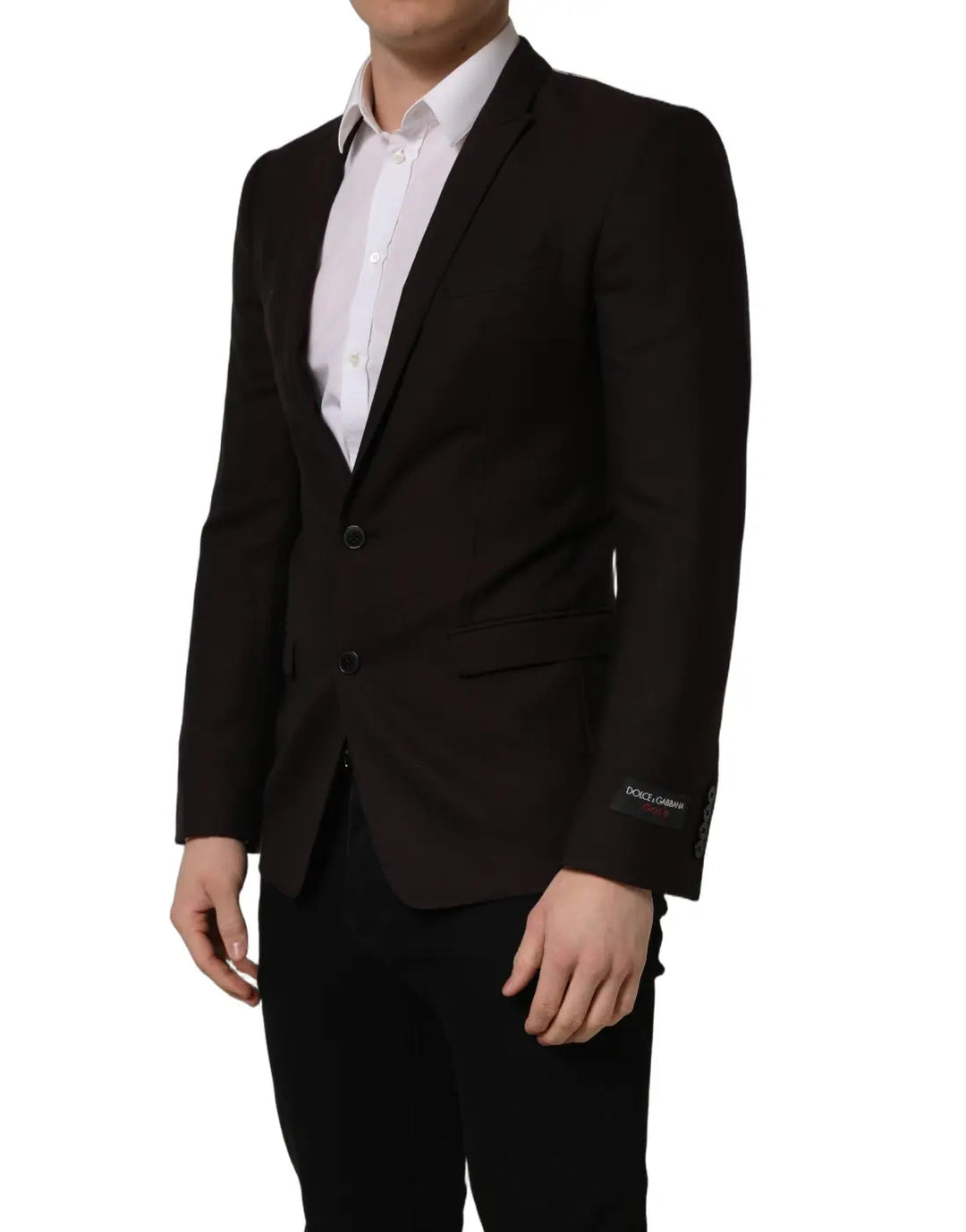 Dolce &amp; Gabbana Brown Wool GOLD Single Breasted Men Jacket