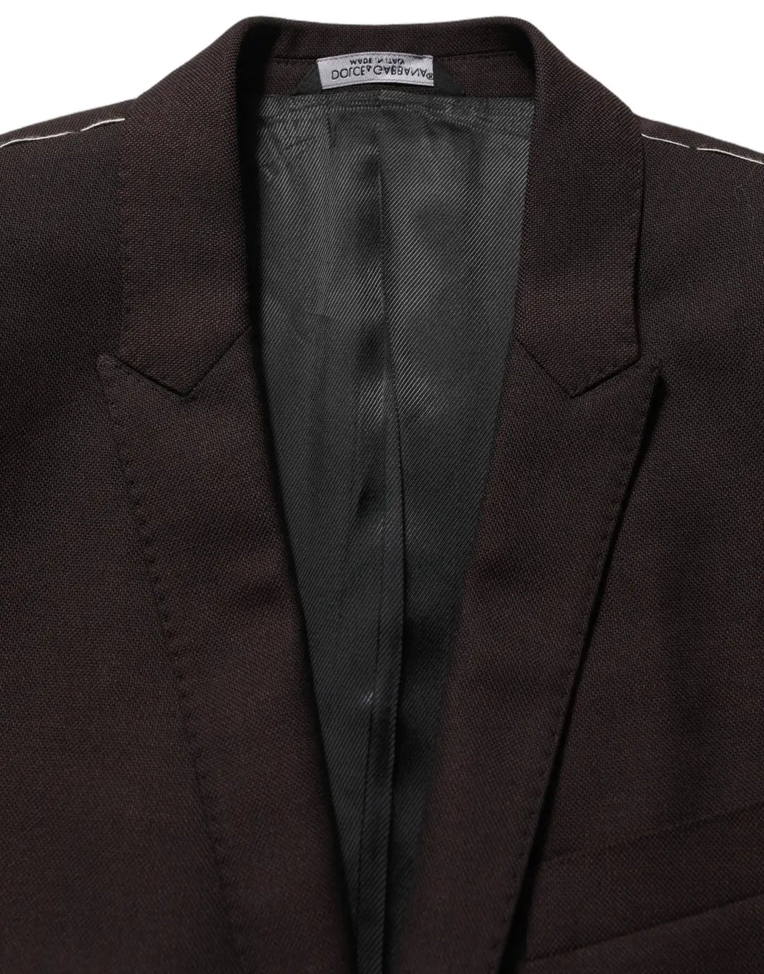 Dolce &amp; Gabbana Brown Wool GOLD Single Breasted Men Jacket