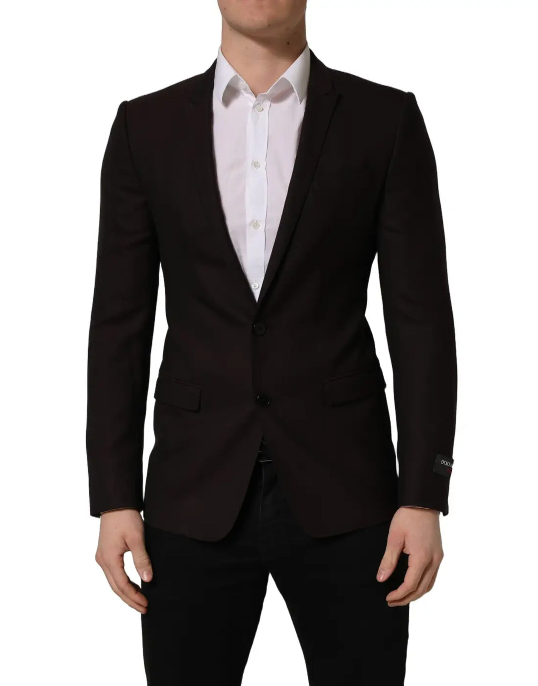 Dolce &amp; Gabbana Brown Wool GOLD Single Breasted Men Jacket