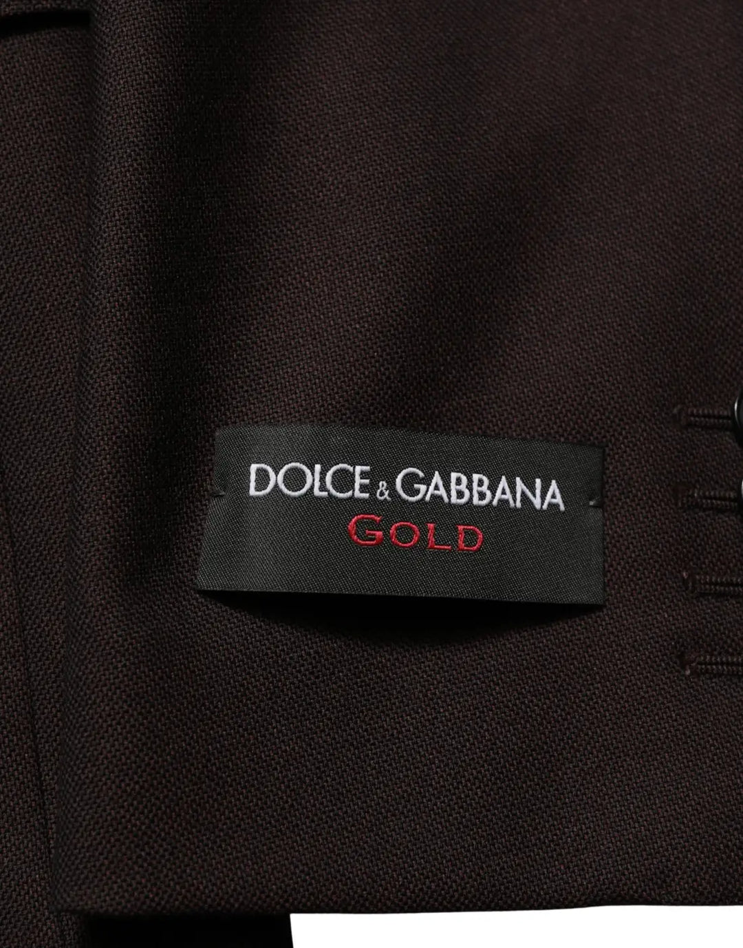 Dolce &amp; Gabbana Brown Wool GOLD Single Breasted Men Jacket