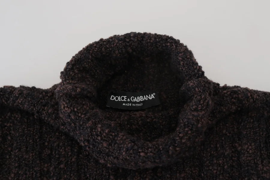 Dolce &amp; Gabbana Brown Wool Knit Turtleneck Pullover Sweater