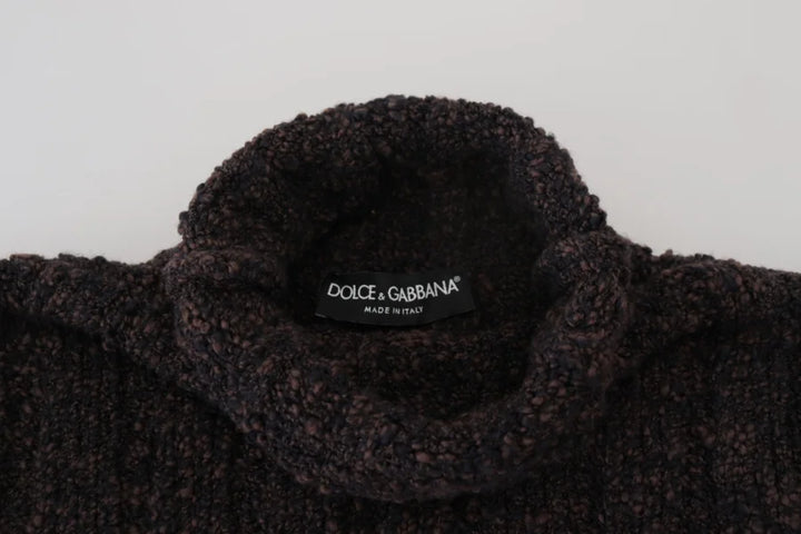 Dolce &amp; Gabbana Brown Wool Knit Turtleneck Pullover Sweater