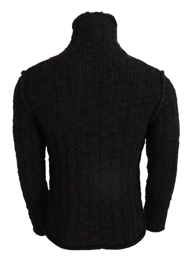 Dolce &amp; Gabbana Brown Wool Knit Turtleneck Pullover Sweater
