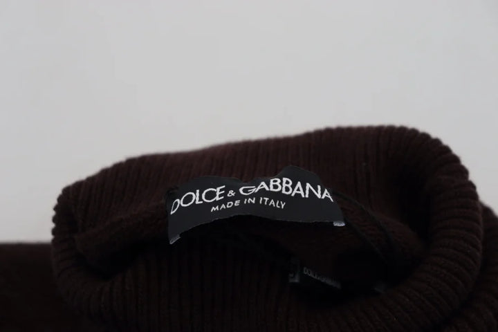 Dolce &amp; Gabbana Brown Wool Turtle Neck Pullover Sweater