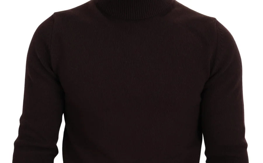 Dolce &amp; Gabbana Brown Wool Turtle Neck Pullover Sweater