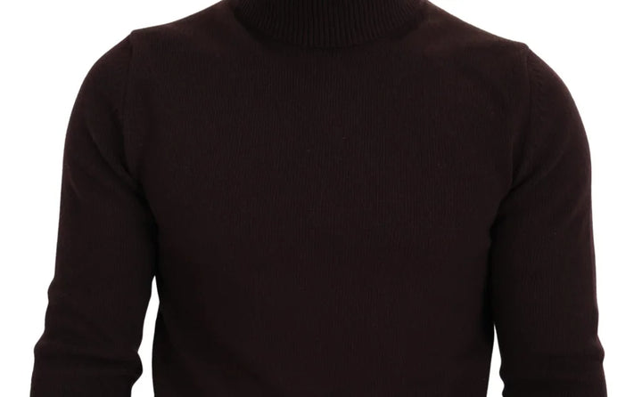 Dolce &amp; Gabbana Brown Wool Turtle Neck Pullover Sweater