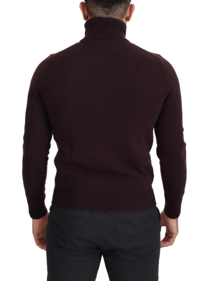 Dolce &amp; Gabbana Brown Wool Turtle Neck Pullover Sweater