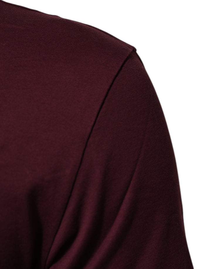 Dolce &amp; Gabbana Burgundy Cotton Dg Super King Logo T-shirt